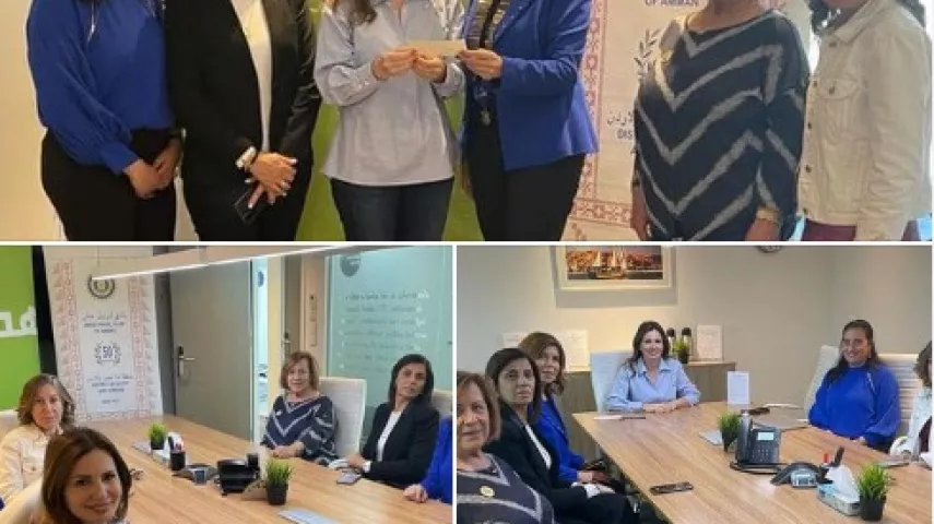 Mrs. Fayrouz Badwan, President of the Amman Rotary Club, accompanied by a number of members of the club's administrative board, visited the headquarters of the Himmetna innitiative.